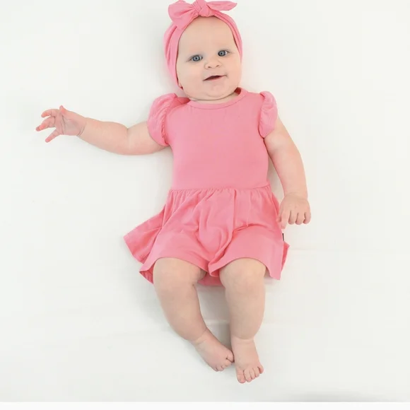 Kyte Baby Twirl Bodysuit Dress In Macaw - 0-3mo - Picture 7 of 7
